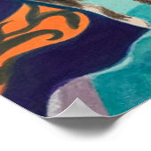 Tuxedo Cat und bestickte Vorhänge Poster (Ecke)