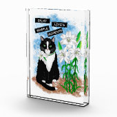 Tuxedo Cat und Lilies | Inspiration Zitat Fotoblock (Rechts)