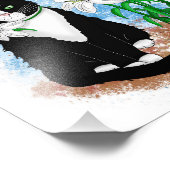 Tuxedo Cat und Lilies | Inspiration Zitat Fotodruck (Ecke)