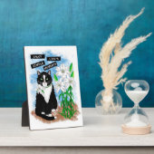 Tuxedo Cat und Lilies | Inspiration Zitat Fotoplatte (Seite)