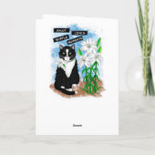 Tuxedo Cat und Lilies | Inspiration Zitat Karte (Rückseite)