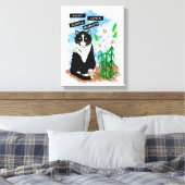 Tuxedo Cat und Lilies | Inspiration Zitat Leinwanddruck (Insitu (Schlafzimmer))