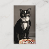 Tuxedo Cat und Pizza Visitenkarte (Vorderseite)