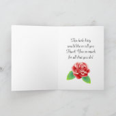 Tuxedo Cat und Rose Niedlich Dankeschön Karte (Innenseite)