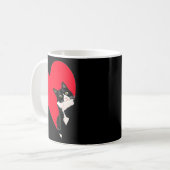 Tuxedo Cat Valentine Heart For Kitten And Animal L Kaffeetasse (Vorderseite Links)
