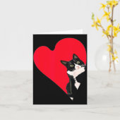 Tuxedo Cat Valentine Heart For Kitten And Animal L Karte (Gelbe Blume)