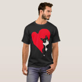 Tuxedo Cat Valentine Heart For Kitten And Animal L T-Shirt (Vorne ganz)