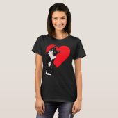 Tuxedo Cat Valentine's Day Heart Cat T-Shirt (Vorne ganz)
