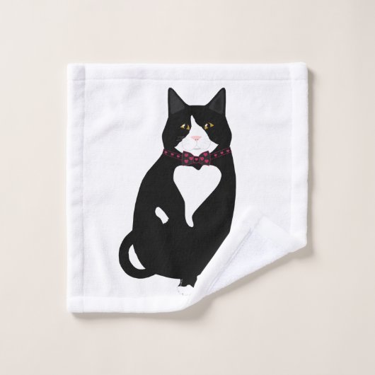 Tuxedo Cat Washcloth Waschlappen (Waschlappen)