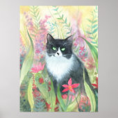 Tuxedo Cat Watercolor Poster (Vorne)