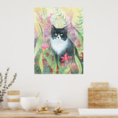 Tuxedo Cat Watercolor Poster (Küche)
