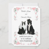 Tuxedo Cat Wedding Einladung (Vorderseite)