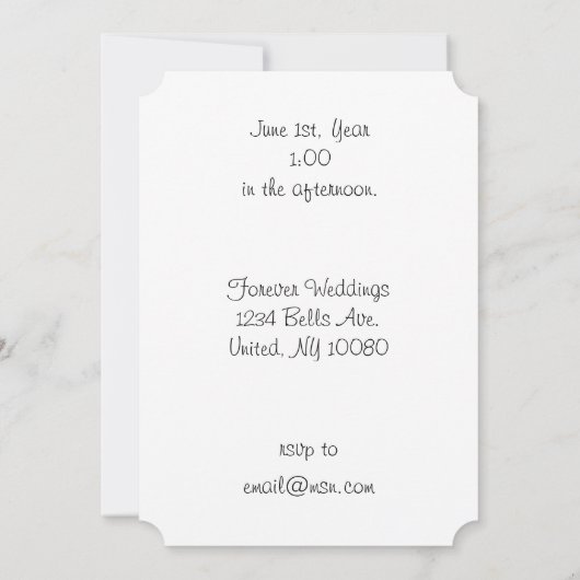 Tuxedo Cat Wedding Einladung (Rückseite)