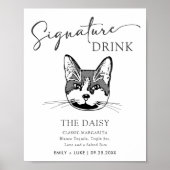 Tuxedo Cat Wedding Signature Drink Zeichen Poster (Vorne)