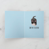 Tuxedo Cat Whimsical Art Karte (Innenseite)
