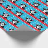 Tuxedo Cat With Glass of Red Wine Geschenkpapier (Ecke)
