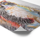 Tuxedo Cat Zeichnend Art Cat Cats Poster (Ecke)