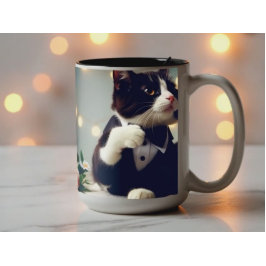 Tuxedo Cat Zweifarbige Tasse