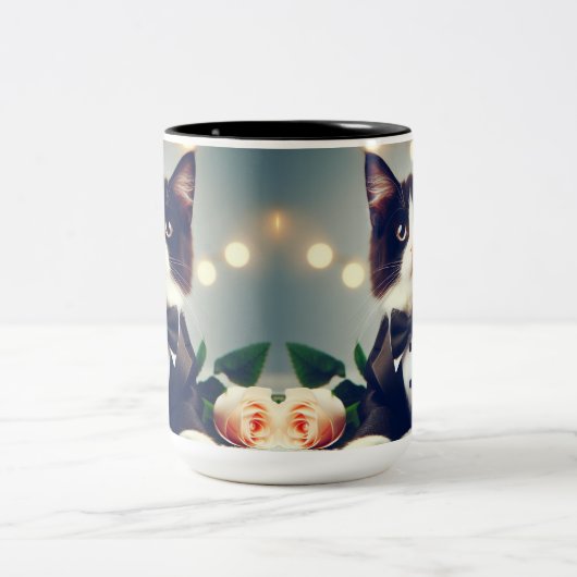 Tuxedo Cat Zweifarbige Tasse (Mittel)