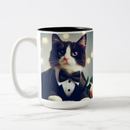Tuxedo Cat Zweifarbige Tasse