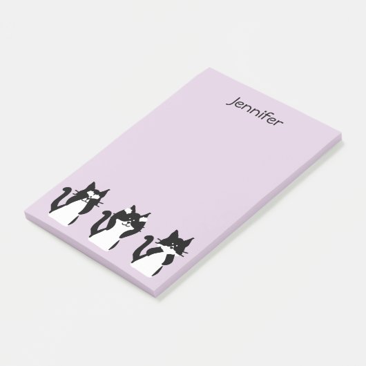 Tuxedo Cats | Drei weiche Kätzchen Lila Post-it Klebezettel (angewinkelt)
