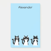 Tuxedo Cats | Drei weiße Kätzchen Light Blue Post-it Klebezettel (Vorderseite)