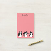 Tuxedo Cats | Drei weiße Kätzchen Post-it Klebezettel (Auf Schreibtisch)