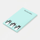Tuxedo Cats | Three Wise Kätzchens Aqua Blue Post-it Klebezettel (angewinkelt)