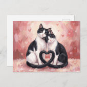 Tuxedo Cats Valentine's Day Postkarte (Vorne/Hinten)