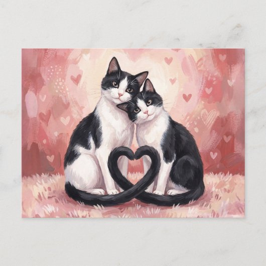 Tuxedo Cats Valentine's Day Postkarte (Vorderseite)