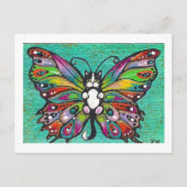 Tuxedo Catterfly Cat/Butterfly Whimsical Fantasy! Postkarte (Vorderseite)