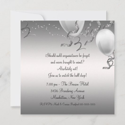 Tuxedo Champagne Confetti Black Krawatte Party Einladung (Rückseite)