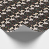 Tuxedo Christmas Cat Geschenkpapier (Ecke)