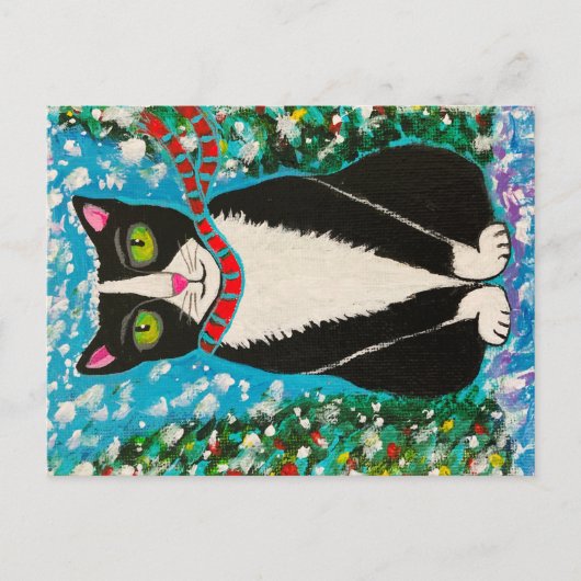 Tuxedo Christmas Postkarte (Vorderseite)