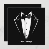 Tuxedo Classic Party Funny Confiserie Al Porto Einladung (Vorne/Hinten)