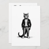 Tuxedo Classy Cat Einladung (Vorne/Hinten)