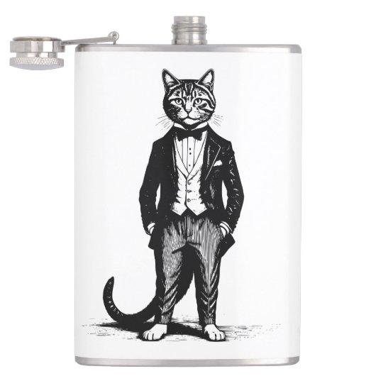 Tuxedo Classy Cat Flachmann (Geöffnet)