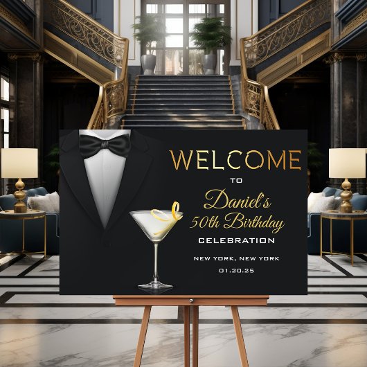 Tuxedo Cocktail Begrüßungszeichen Poster