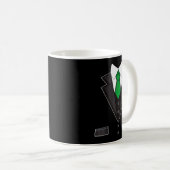 Tuxedo Costume Green Rose Tie Funny St. Patrick's Kaffeetasse (VorderseiteRechts)