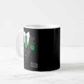 Tuxedo Costume Green Rose Tie Funny St. Patrick's Kaffeetasse (Vorderseite Links)