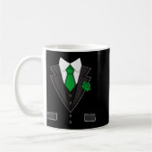 Tuxedo Costume Green Rose Tie Funny St. Patrick's Kaffeetasse (Links)