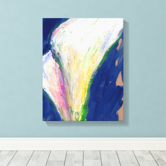 Tuxedo Cuff White Calla Lilies Leinwand (Insitu (Holzboden))