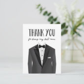 Tuxedo danken Ihnen Trauzeuge des Trauzeuge-| Dankeskarte (Stehend Vorderseite)