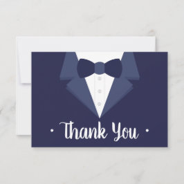 Tuxedo Dankeschön Karte, Navy Krawatte RSVP Karte