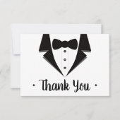 Tuxedo Dankeschön Karte, Schwarze Krawatte RSVP Karte (Vorderseite)