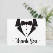 Tuxedo Dankeschön Karte, Schwarze Krawatte RSVP Karte (Stehend Vorderseite)
