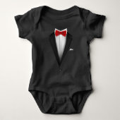 Tuxedo Design mit Red Bowtie für Hochzeiten Baby Strampler (Vorderseite)