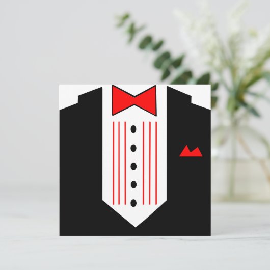 Tuxedo Einladung Dinner Party Formal Pre-Prom (Stehend Vorderseite)