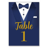 Tuxedo Event Bow Krawatte Black Krawatte Gold Navy Tischnummer (Vorderseite)