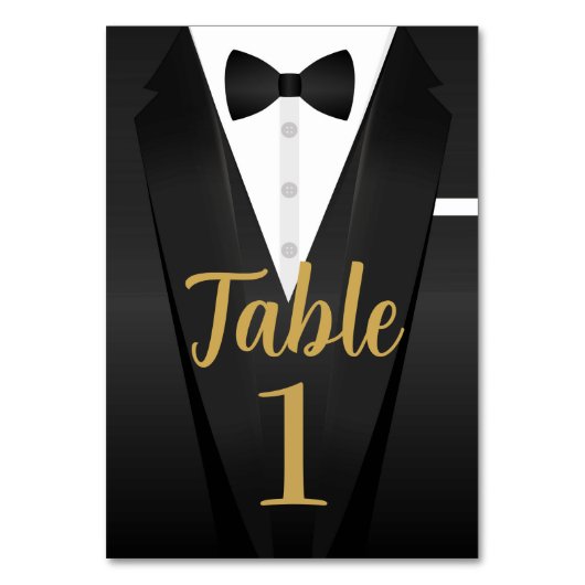 Tuxedo Event Bow Krawatte Black Krawatte Party Gol Tischnummer (Vorderseite)